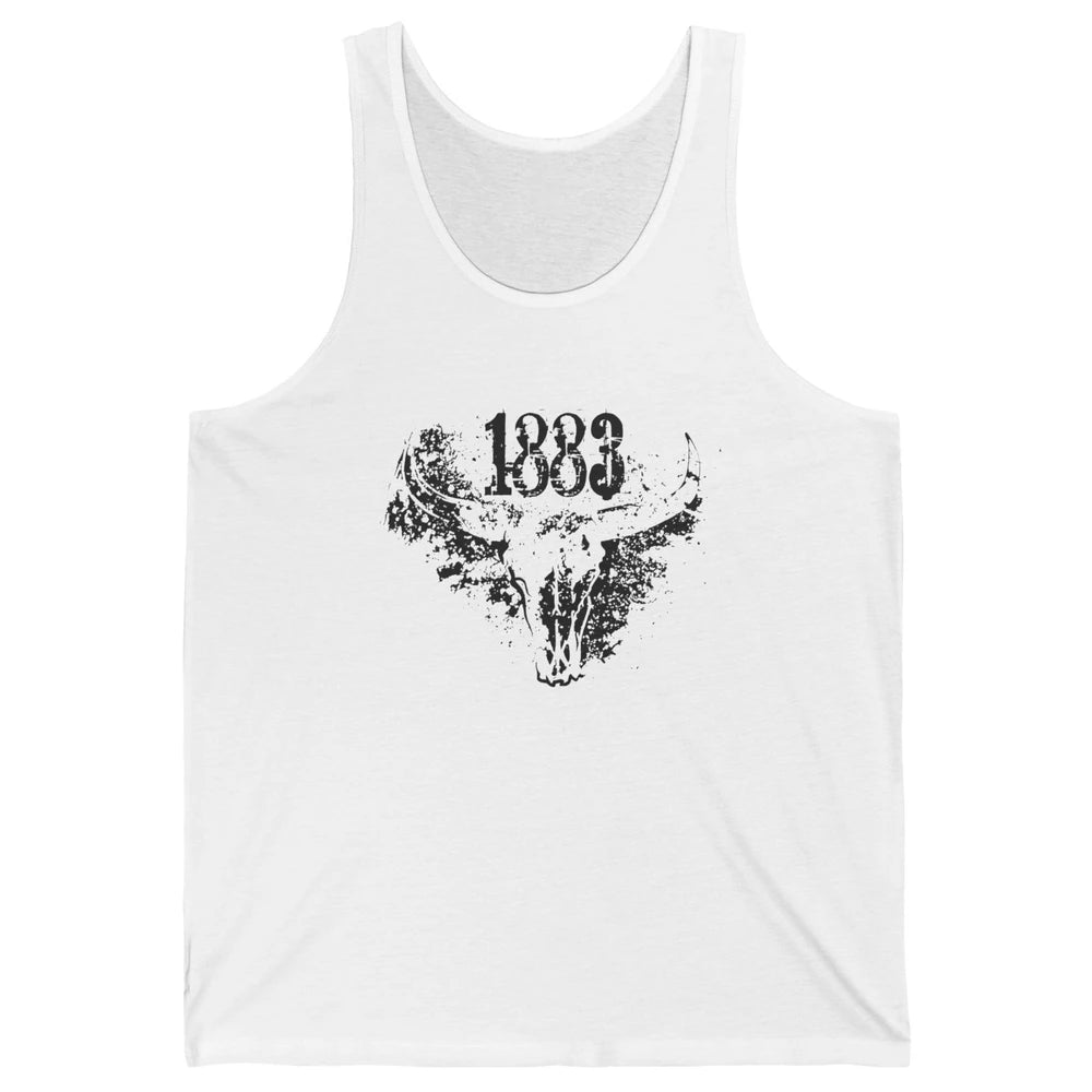 Retro Bull Skull 1883 Country Year Cowboys Western Country Unisex Jersey Tank