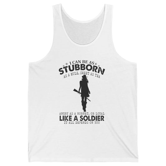 Retro Cowgirl Stubborn As Mule Sweet As Tea Western Country Unisex Jersey Tank