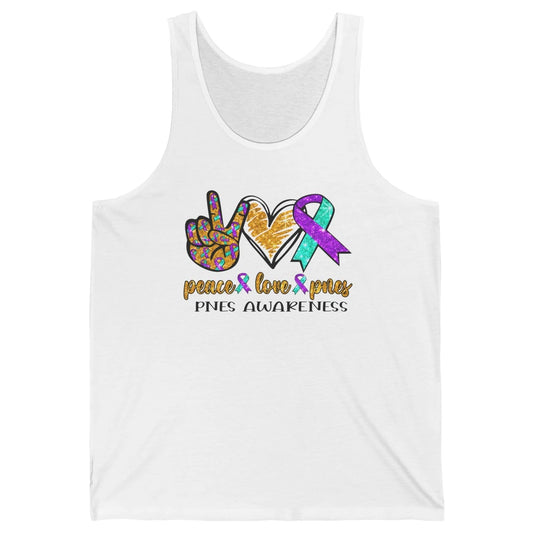 Psychogenic Non-epileptic Seizures Peace Love PNES Ribbon Unisex Jersey Tank