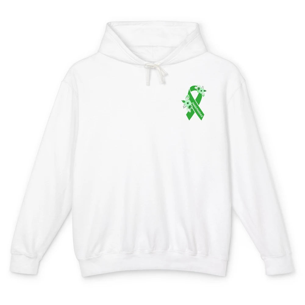 PANS/PANDAS Awareness Floral Green Ribbon Pans Disease Unisex Lightweight Hoodie