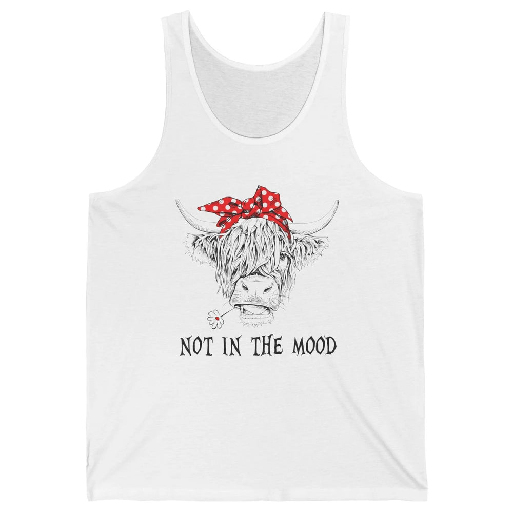 Funny Highland Cow Bandana Not In The Mood Western Cattle Unisex Jersey Tank