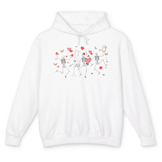 Nurse Skeleton Dance Roses Are Red Inside I'm Dead Valentine Unisex Lightweight Hoodie