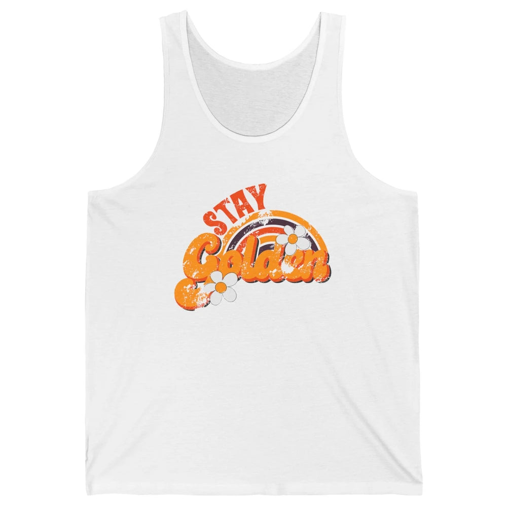 Retro Daisy Rainbow Stay Golden Summer Vintage Positive Life Unisex Jersey Tank