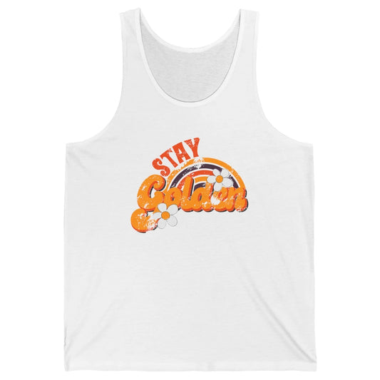 Retro Daisy Rainbow Stay Golden Summer Vintage Positive Life Unisex Jersey Tank