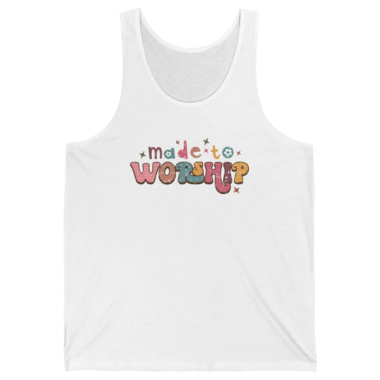 Retro Made To Worship Bible Verse Christian Religious Gift Unisex Jersey Tank