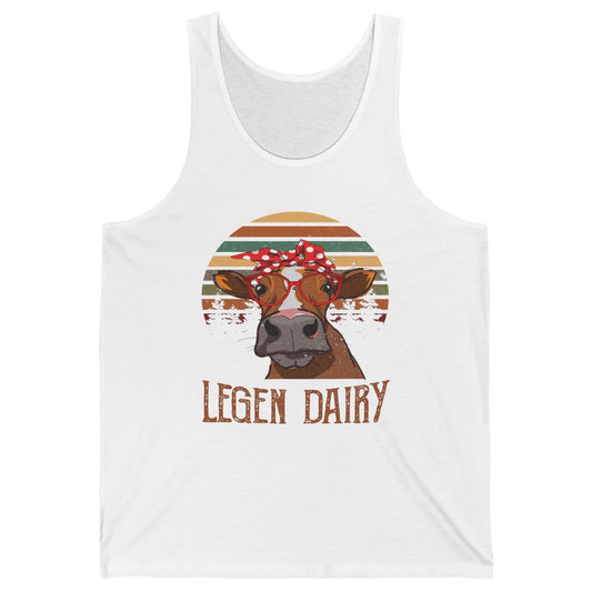 Retro Funny Highland Cow Legend Dairy Heifer Farm Animal Unisex Jersey Tank