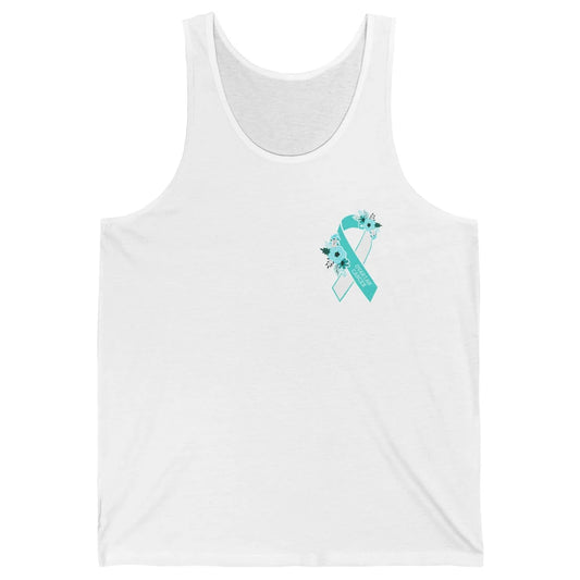 Ovarian Cancer Awareness Support Turquoise Ribbon Pocket Sz Unisex Jersey Tank