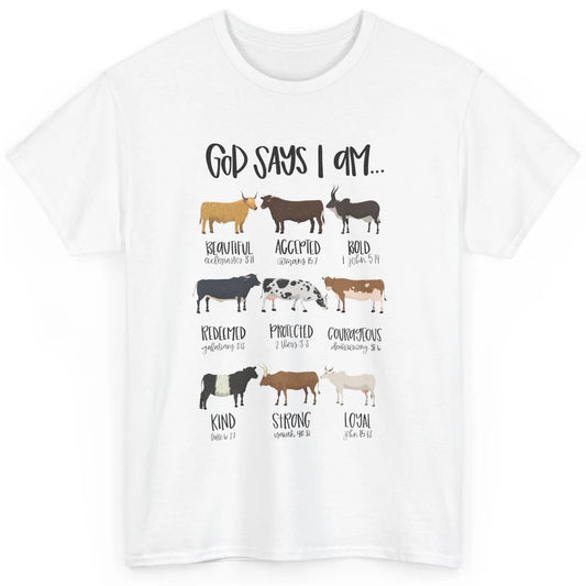 Retro Country Cows God Says I Am Bible Christian Western Classic Unisex T-Shirt