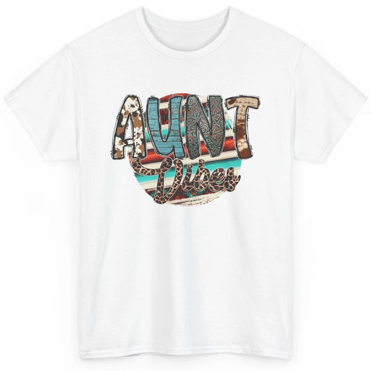 Retro Aunt Vibes Western Aunt Cowhide Leopard Auntie Gift Classic Unisex T-Shirt