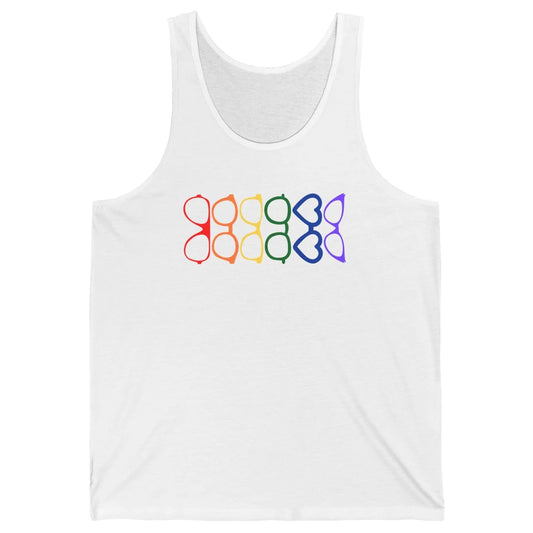 Rainbow Eyeglasses Pride Optometrist Optician Glasses Gift Unisex Jersey Tank