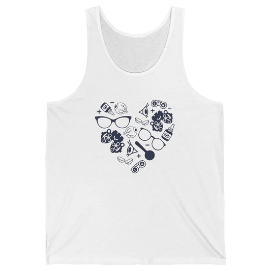 Optometrist Love Heart Symbols Optician Eye Doctor Gift Unisex Jersey Tank