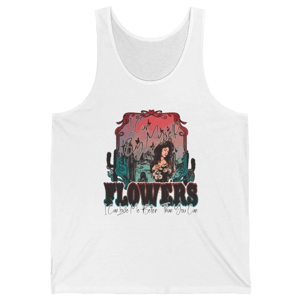 Retro Cowgirl Desert I Can Buy Myself Flower Western Country Unisex Jersey Tank