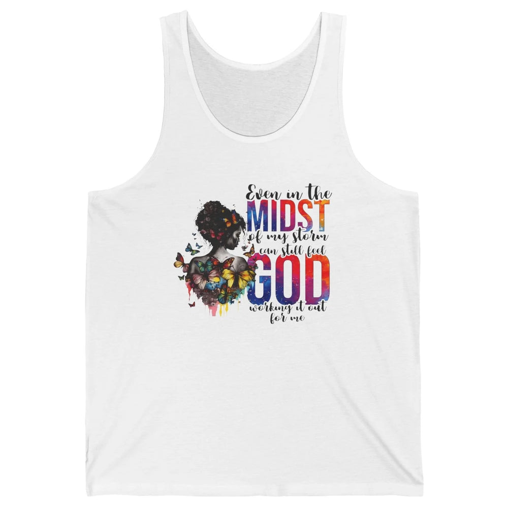 Butterfly Christian Girl Faith Even In The Midst Of My Storm Unisex Jersey Tank