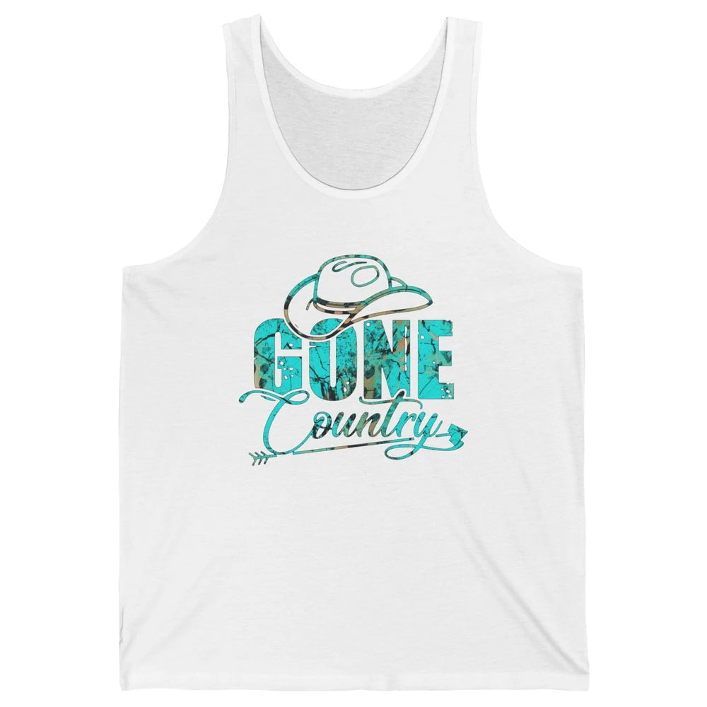 Retro Cowboy Hat Gone Country Western Country Cowgirl Gift Unisex Jersey Tank