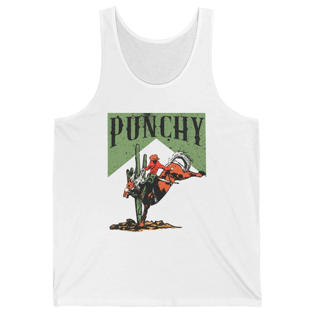 Retro Cowboy Rodeo Punchy Bucking Horse Western Country Unisex Jersey Tank