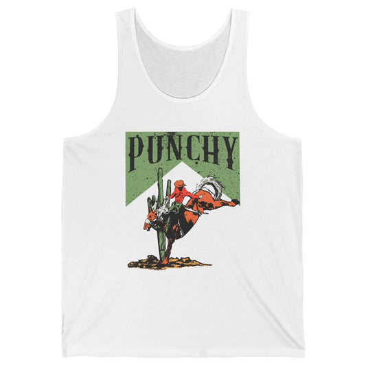 Retro Cowboy Rodeo Punchy Bucking Horse Western Country Unisex Jersey Tank