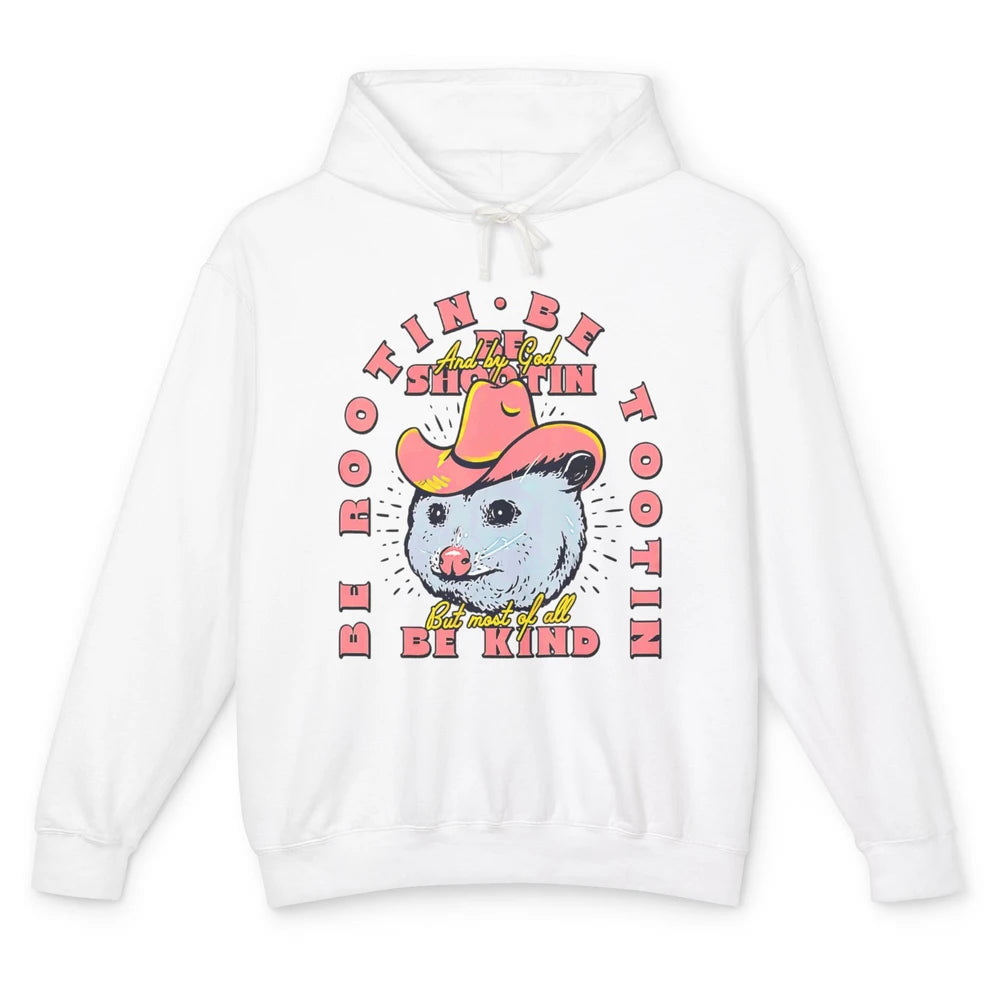 Opossum Be Rootin Tootin Funny Raccoon Street Wild Animal Unisex Lightweight Hoodie