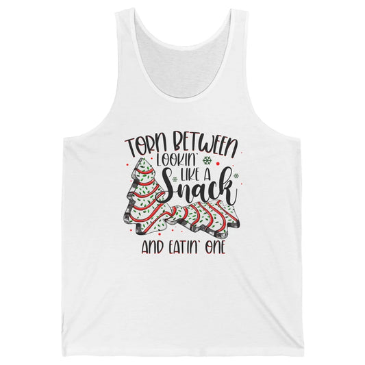 Christmas Tree Cake Torn Between Look Like a Snack Eat One Unisex Jersey Tank