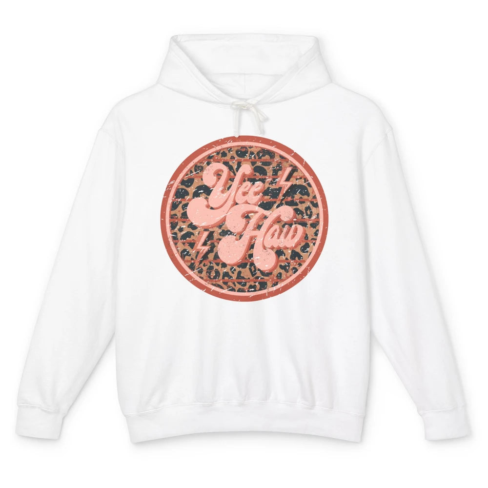 Retro Cowboy Yeehaw Leopard Western Country Cowgirls Horse Unisex Lightweight Hoodie