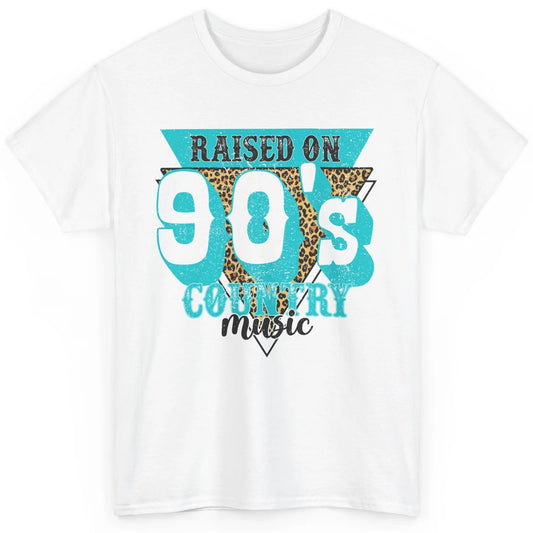 Retro Leopard Raised On 90s Country Music Western Cowgirl Classic Unisex T-Shirt
