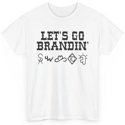 Retro Cowboy Hat Let's Go Brandin' Western Country Symbols Classic Unisex T-Shirt