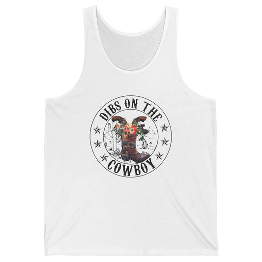 Retro Cowboy Boots Dibs On The Cowboy Western Country Girl Unisex Jersey Tank