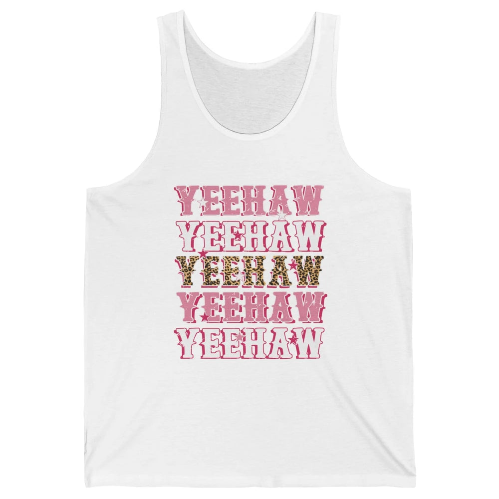 Retro Leopard Yeehaw Western Country Cowboy Cowgirl Costume Unisex Jersey Tank