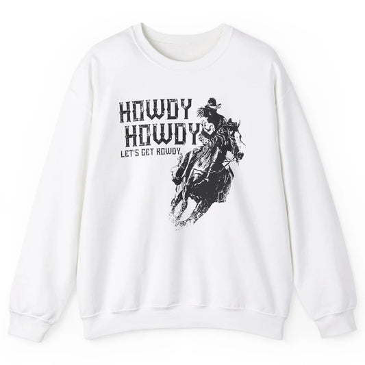 Retro Howdy Cowboy Rodeo Riding Horse Western Country Men Unisex Crewneck Sweatshirt